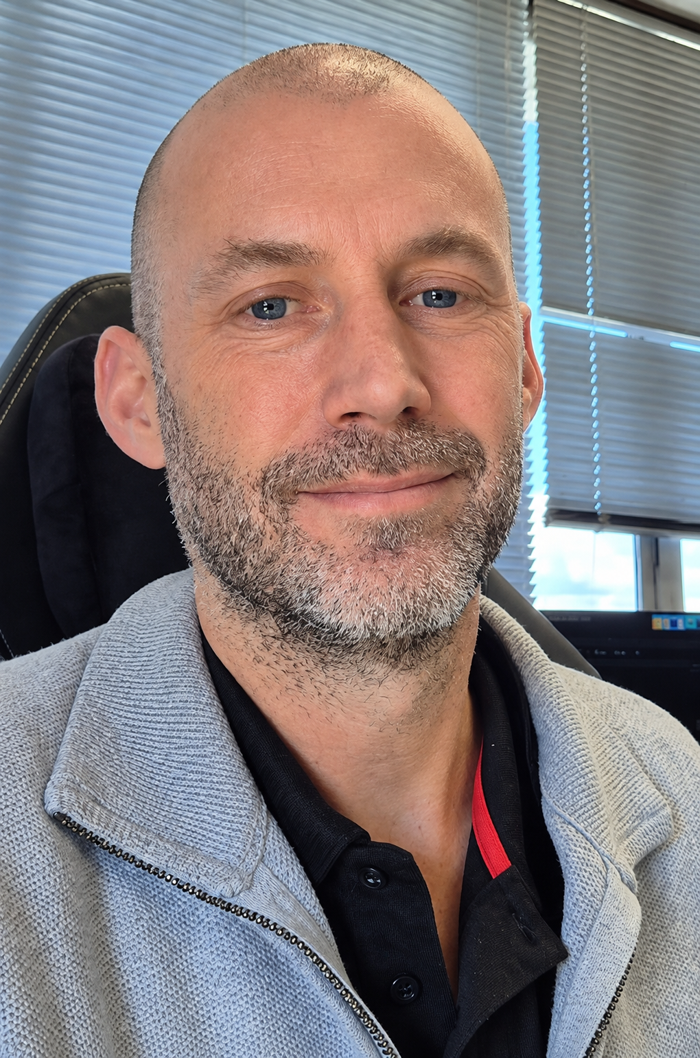 Phil Hopkins at his desk